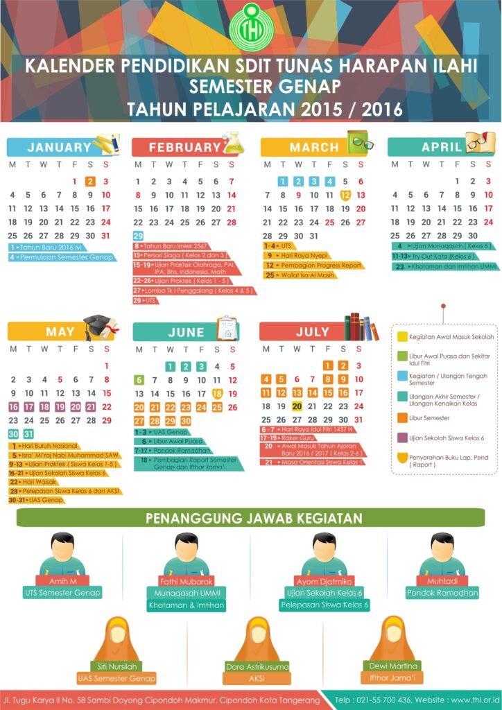 Kalender Pendidikan SDIT THI Semester Genap 2015/2016